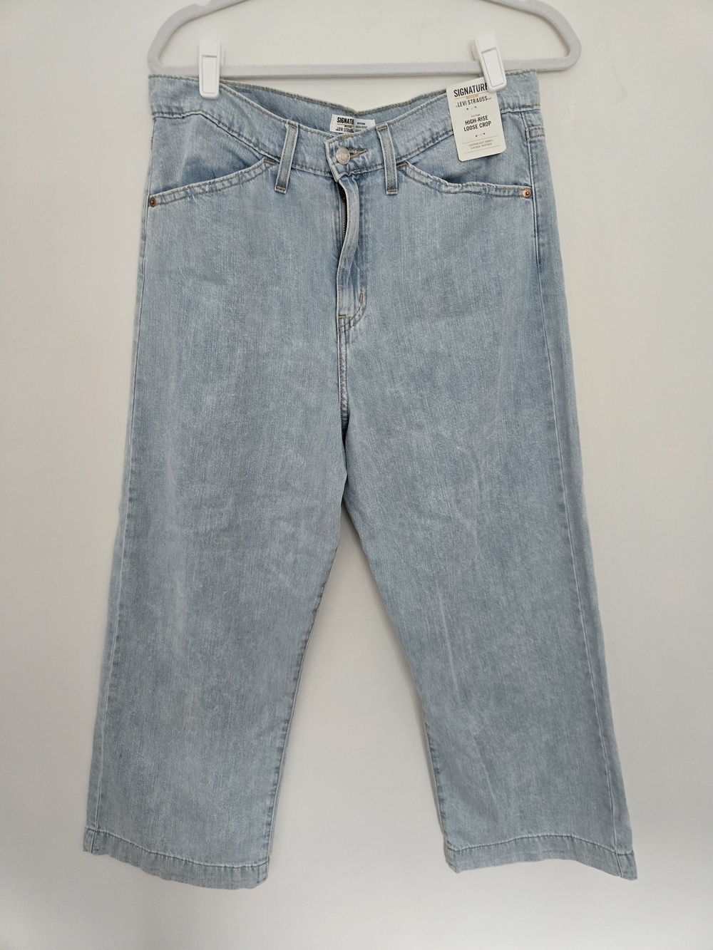 NEW! Levi Strauss Signature High-Rise Loose Crop Wide Leg Jeans Norcore 29